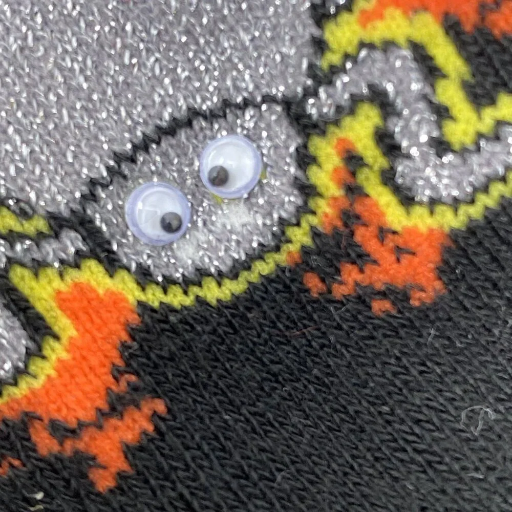 Vintage Target Halloween Novelty Kids 2 Pairs Socks Boo Ghosts Googly Eye Spider